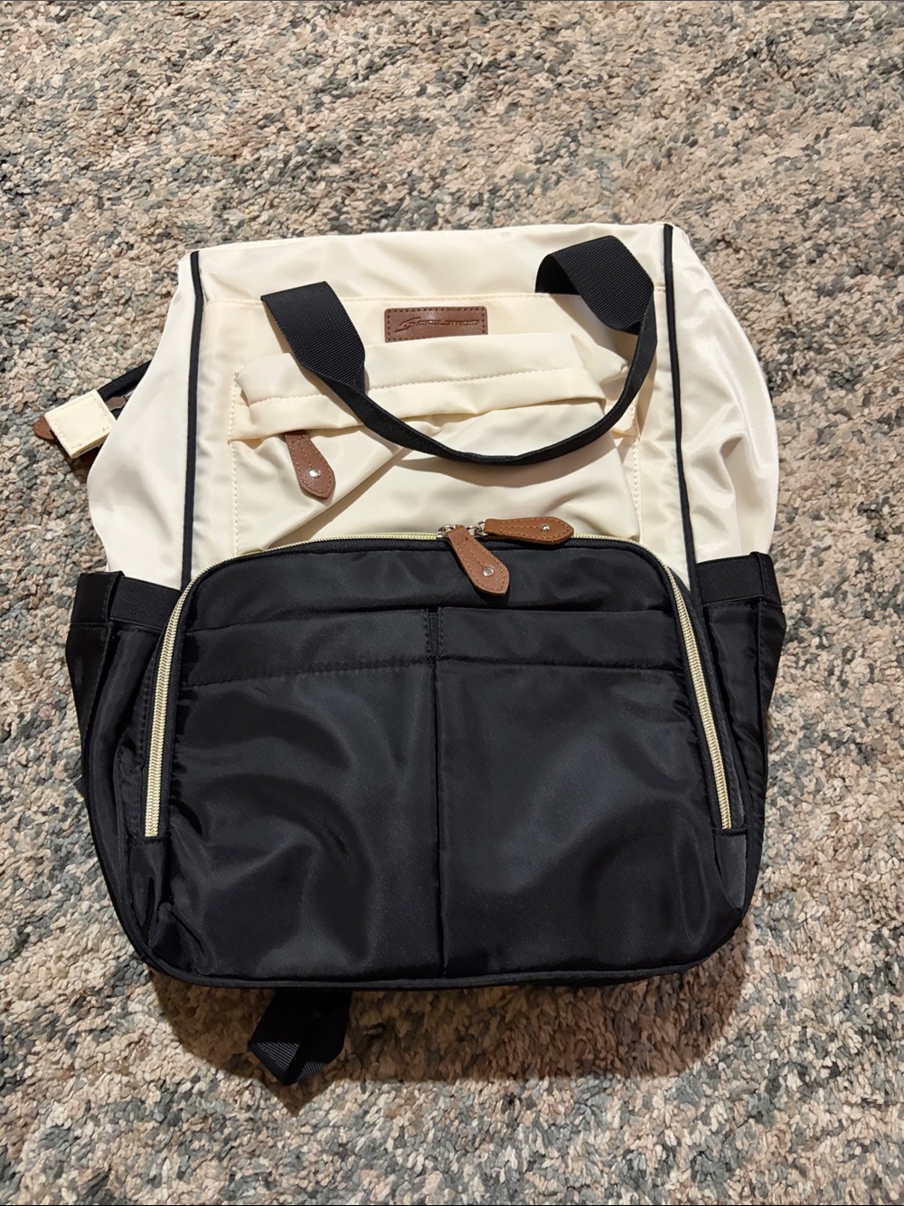 Maelstrom Two-Tone Cream and Black Backpack